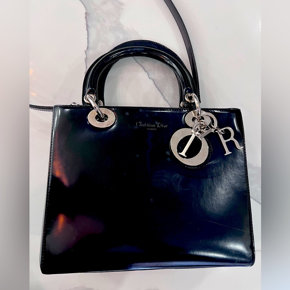 Lady Dior Medium Leather Vintage Handbag - Authentic